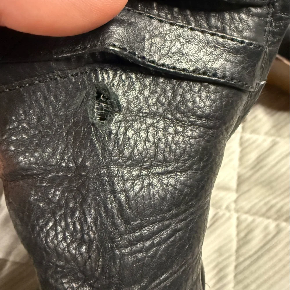 UGG 5454 Caroline Mid Calf Leather Heel Boot, Size 7.5 7 1/2 Black - Picture 13 of 16